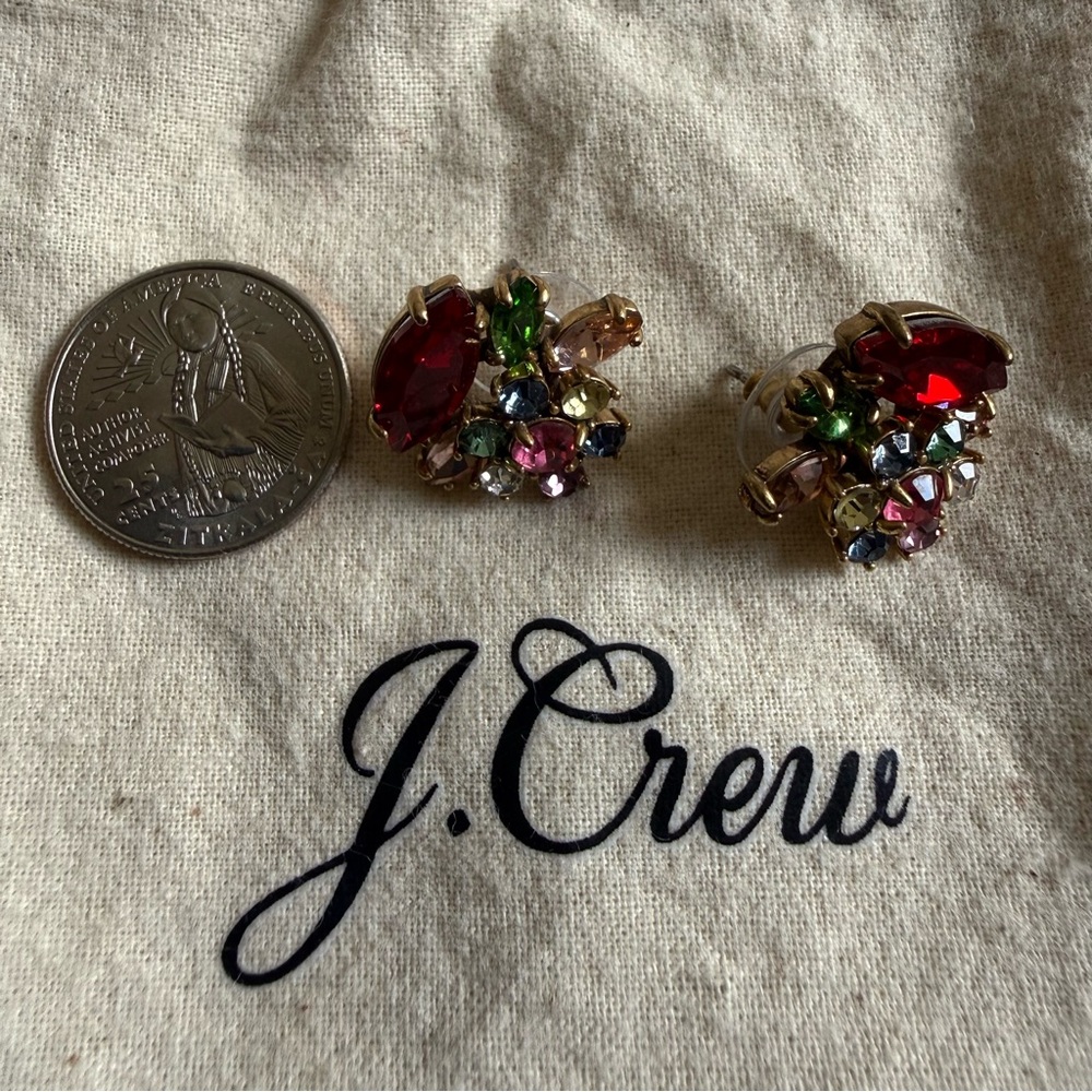 J.Crew Beautiful Crystal earrings multicolor - Picture 4 of 6